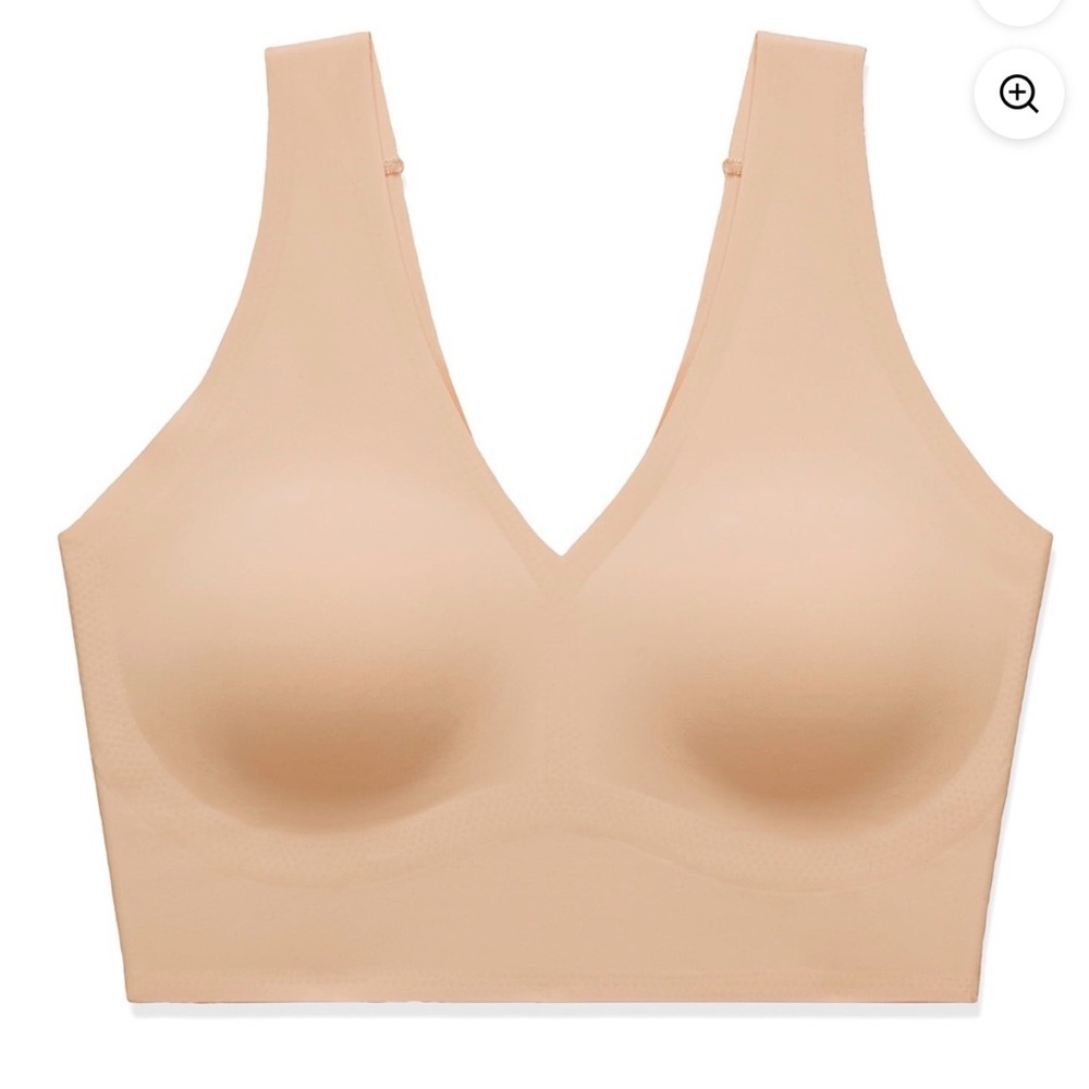 True & Co True Everybody Women's V Neck Seamless Tan Bralette